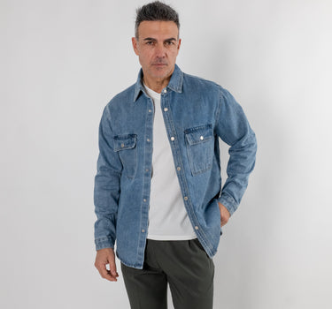 Camicia effetto jeans - Blu