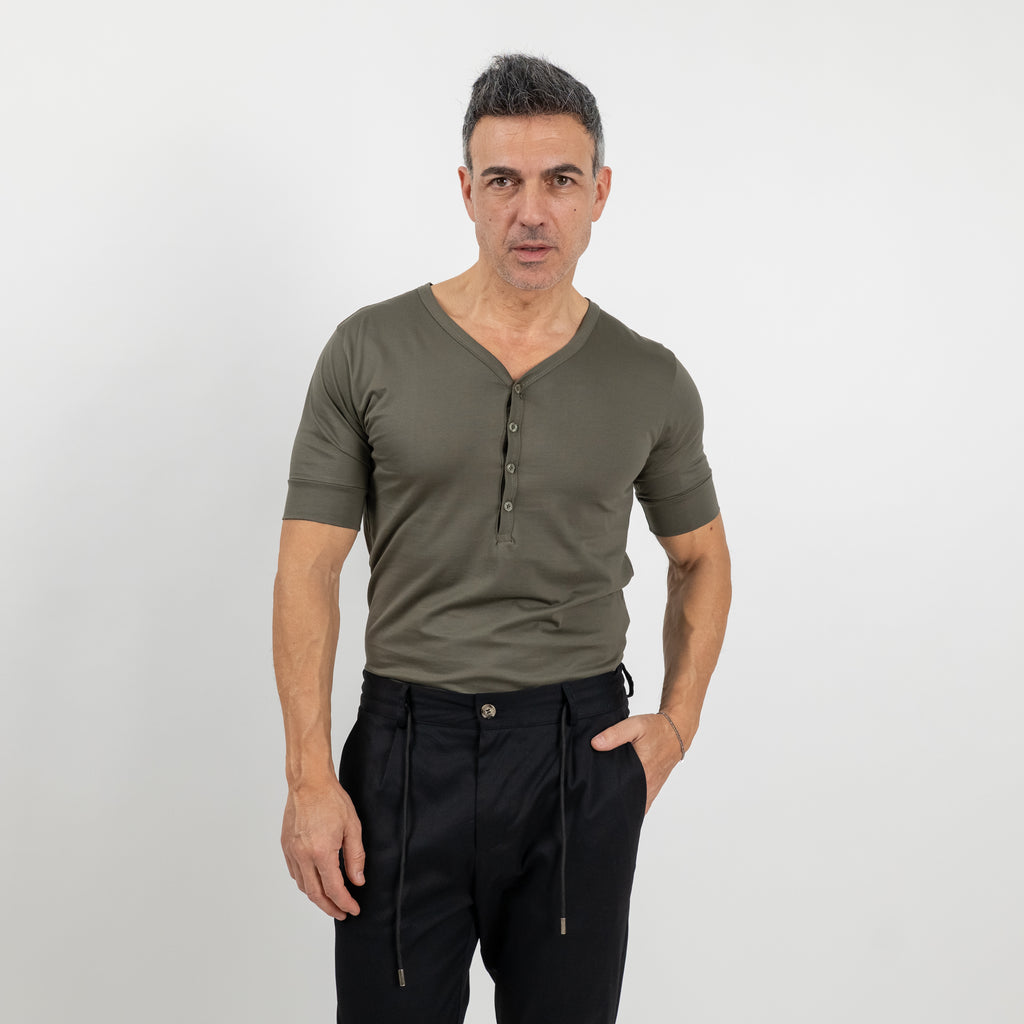 Long sleeve henley shirt - Black