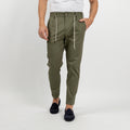 Pantalone gabardina con elastico sul retro - Verde Militare