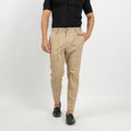Gabardine trousers with elastic back - Beige