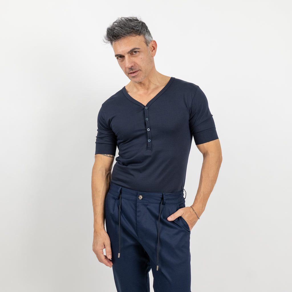 Long sleeve henley shirt - Black