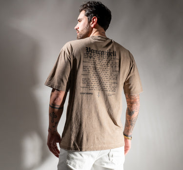 T-shirt con testo stampa - Camel