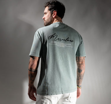 T-shirt vintage con stampa - Verde