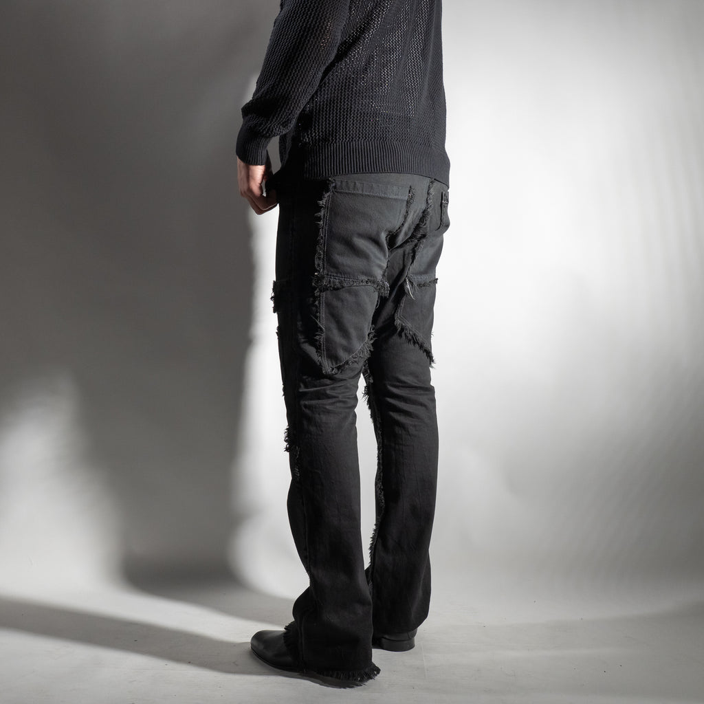 Jeans con frange - Nero