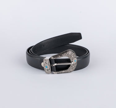 Cintura texana liscia con fibbia ornamentale