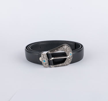 Cintura texana liscia con fibbia ornamentale