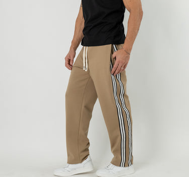 Pantalone Jogger con Banda Laterale - Camel