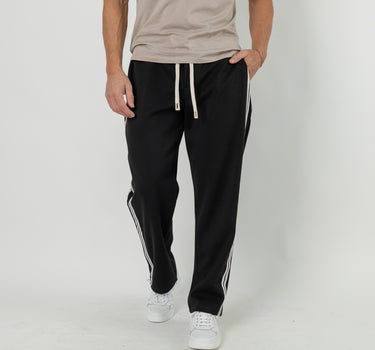 Pantalone Jogger con Banda Laterale - Nero