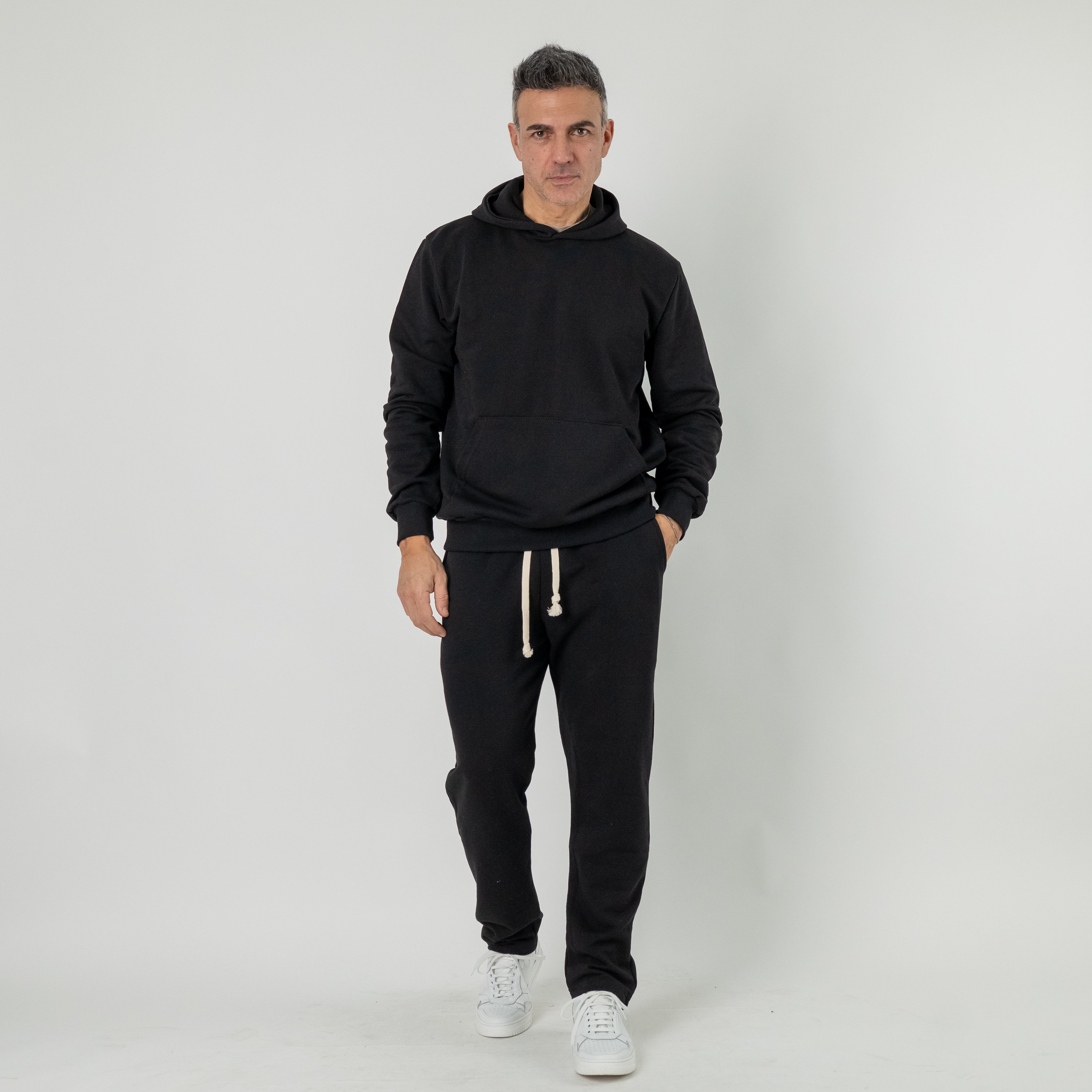 Tuta casual in 100% cotone - Nero