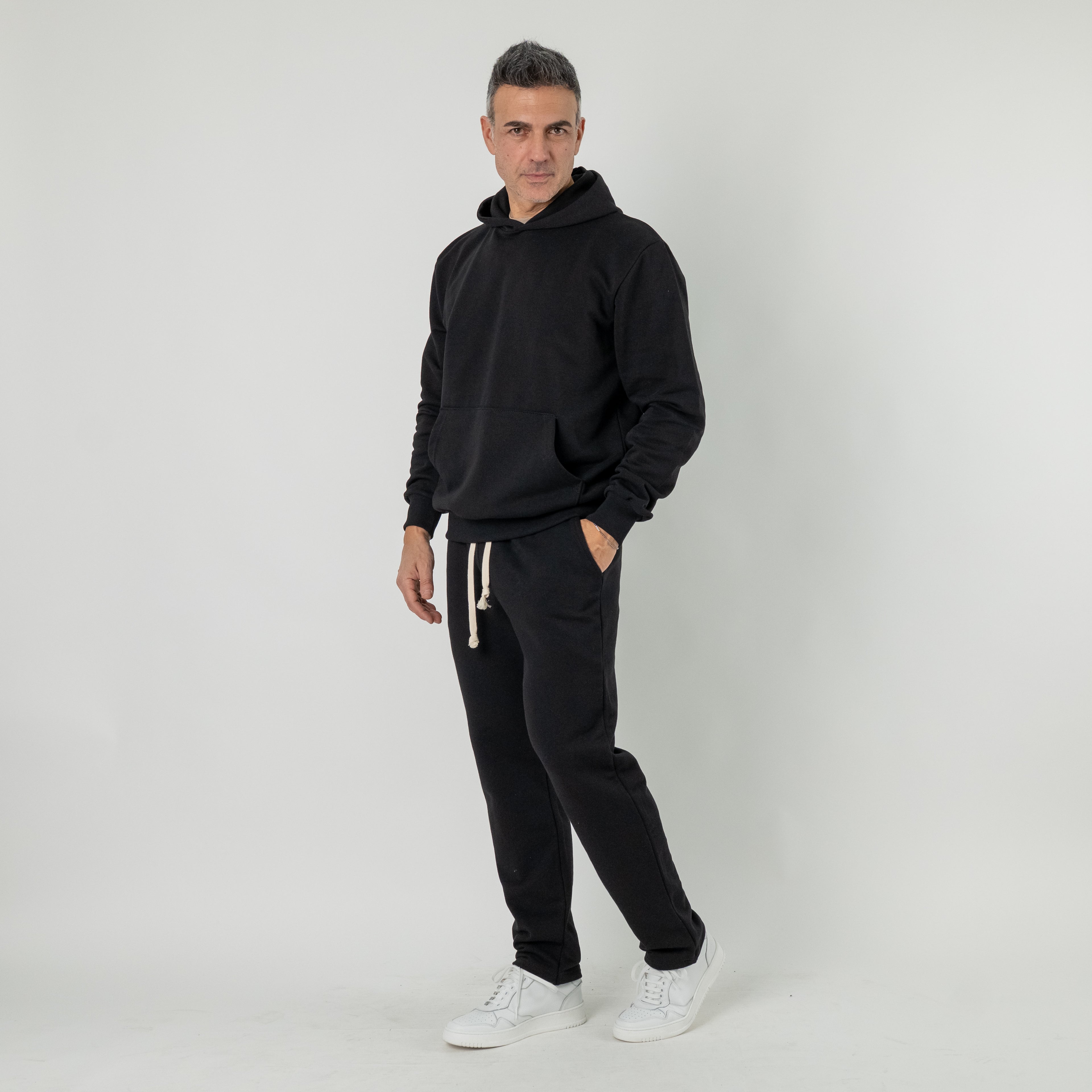 Tuta casual in 100% cotone - Nero