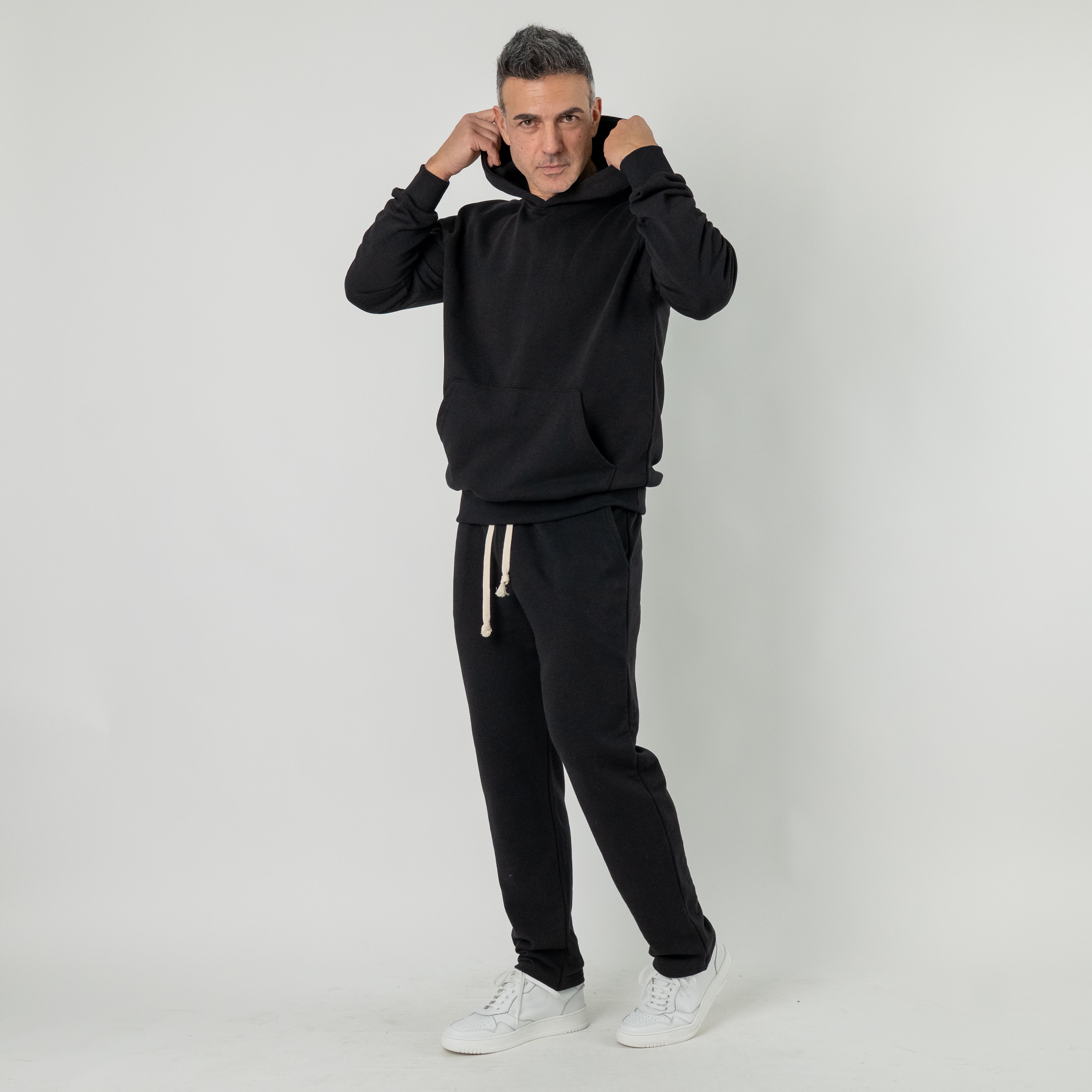 Tuta casual in 100% cotone - Nero