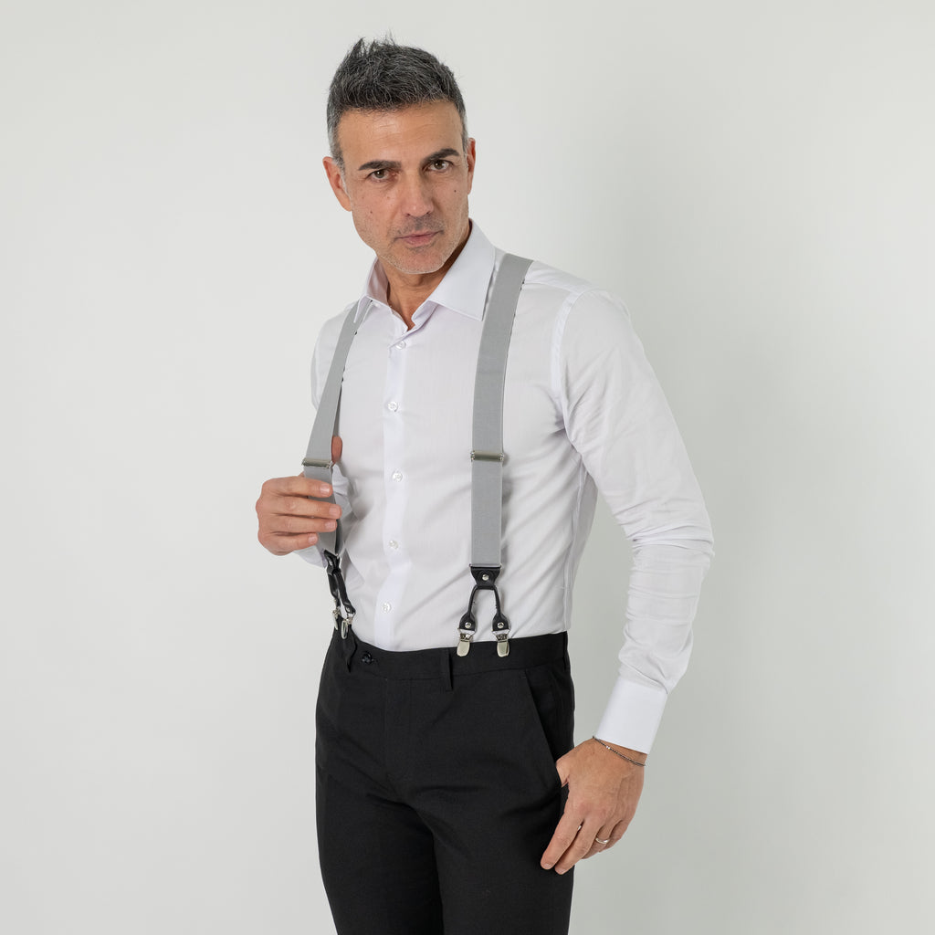 Bretelle in ecopelle - Argento