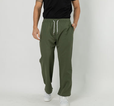 Pantalaccio con fondo a palazzo - Verde Militare