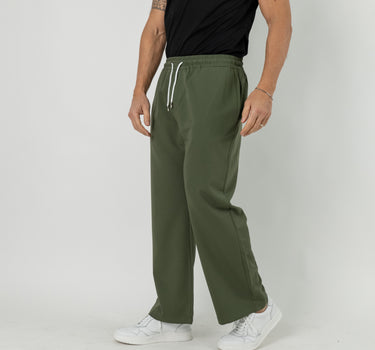 Pantalaccio con fondo a palazzo - Verde Militare