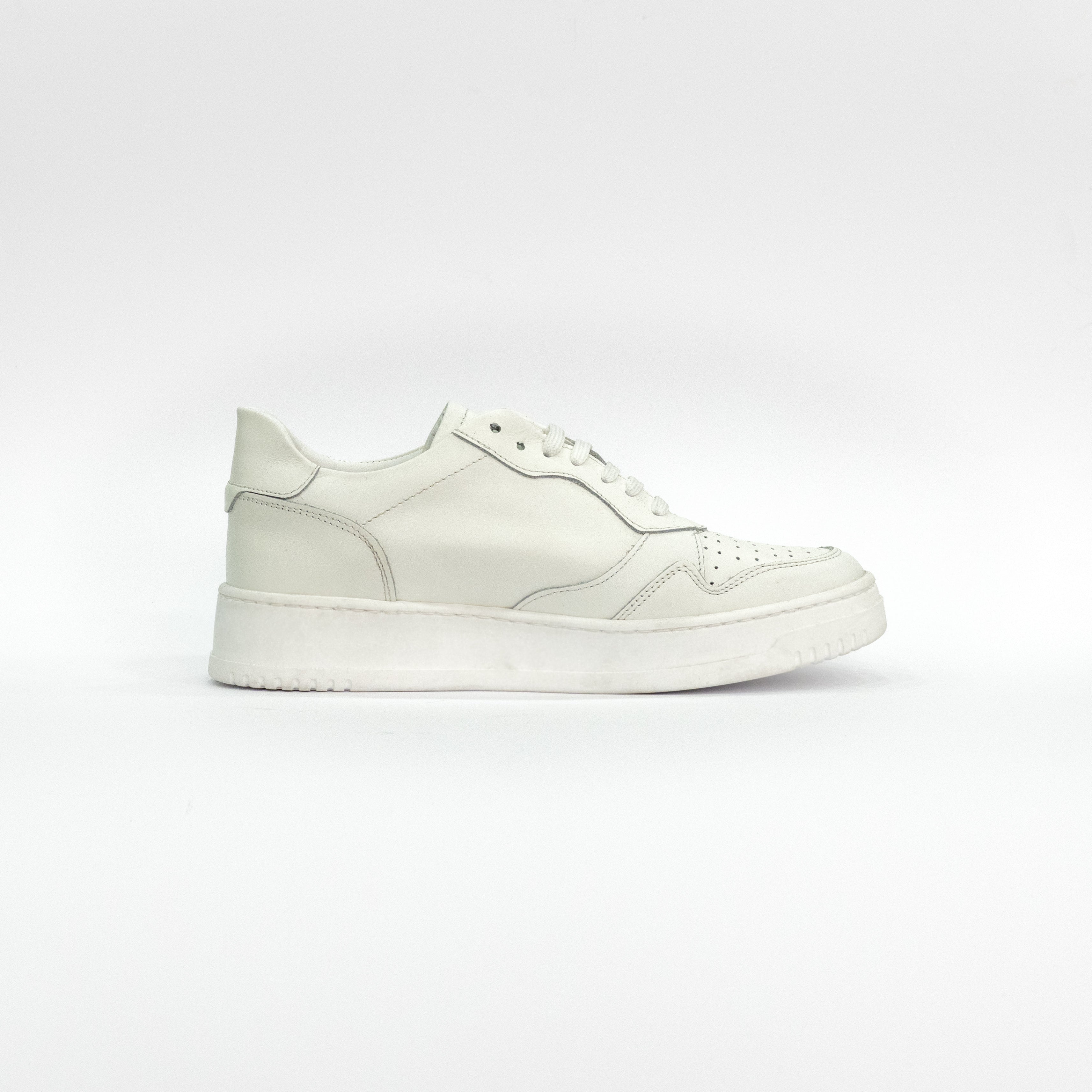Sneaker in vera pelle liscia - Bianco