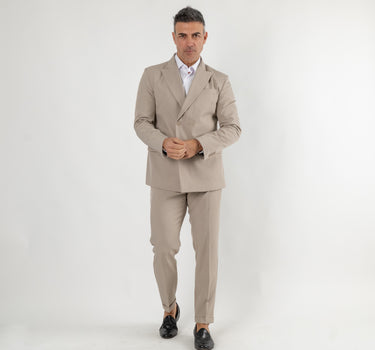 Abito doppio petto slim fit - Beige