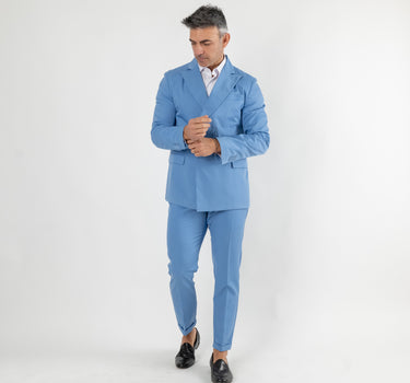 Abito doppio petto slim fit - Celeste