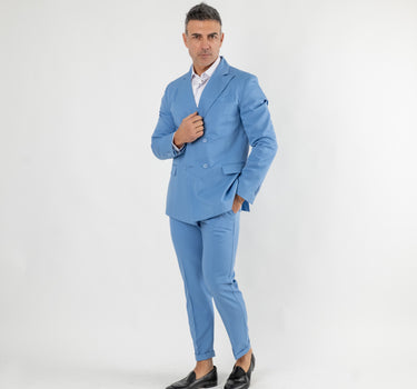 Abito doppio petto slim fit - Celeste