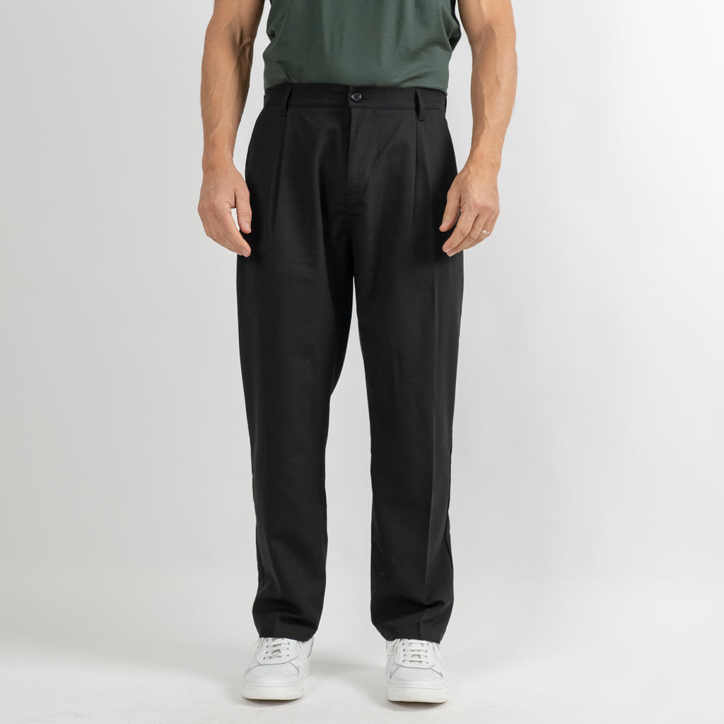 Pantalone palazzo con molla sul retro - Nero