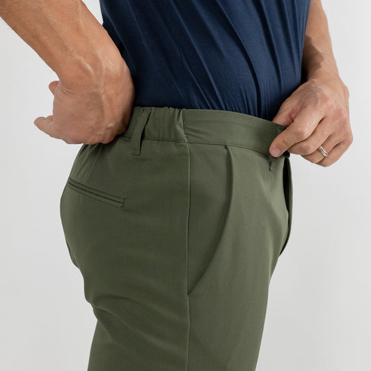 Pantalone classico con molla sul retro - Verde Militare