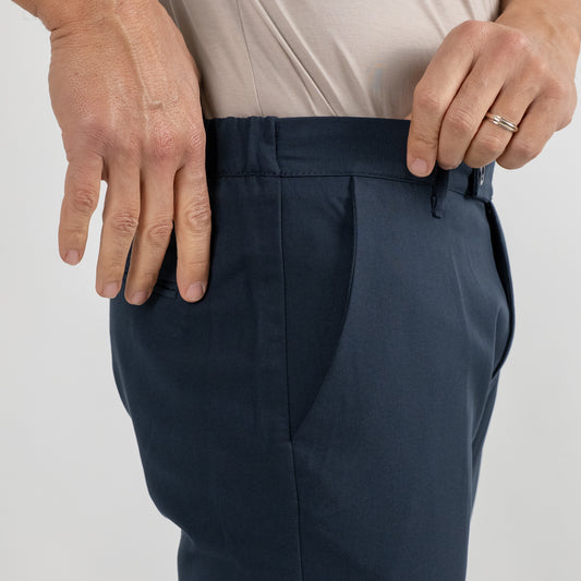 Pantalone classico con molla sul retro - Blu