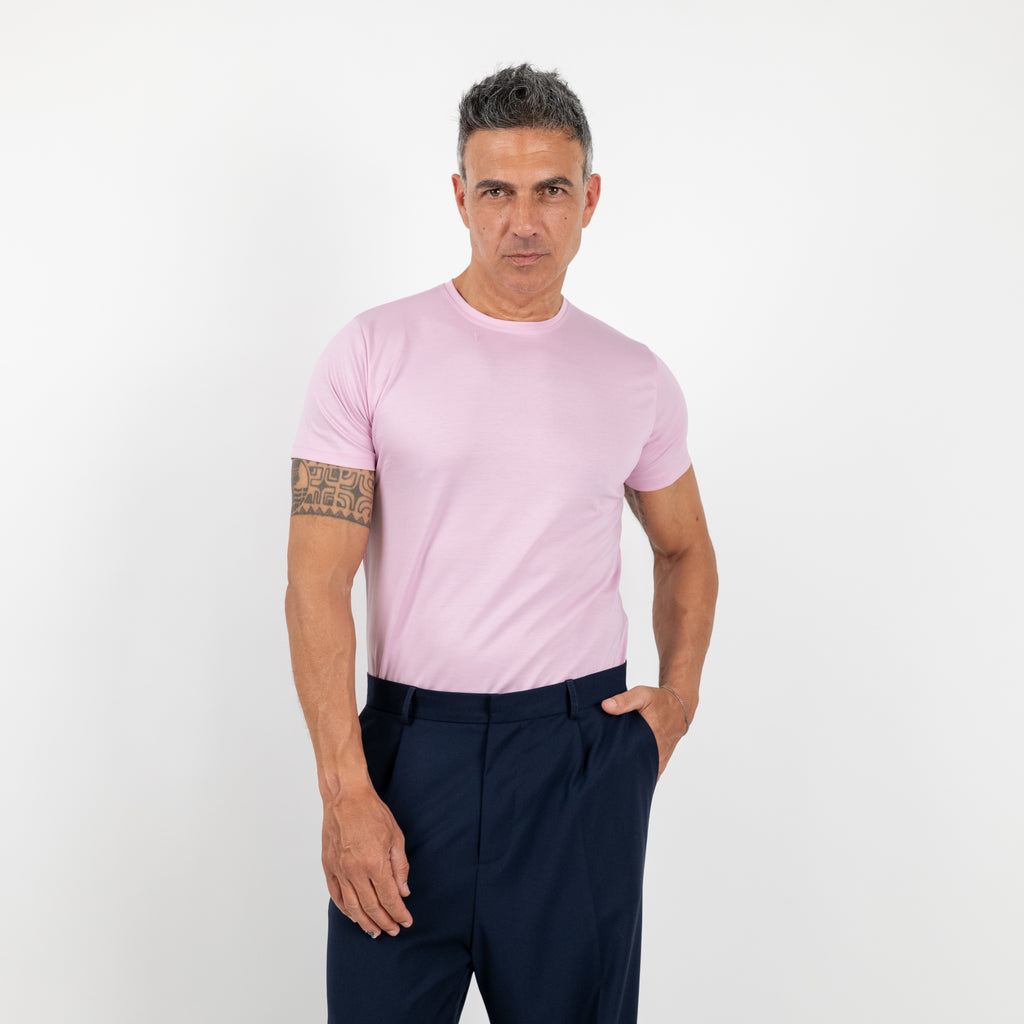 T-shirt effetto seta - Rosa