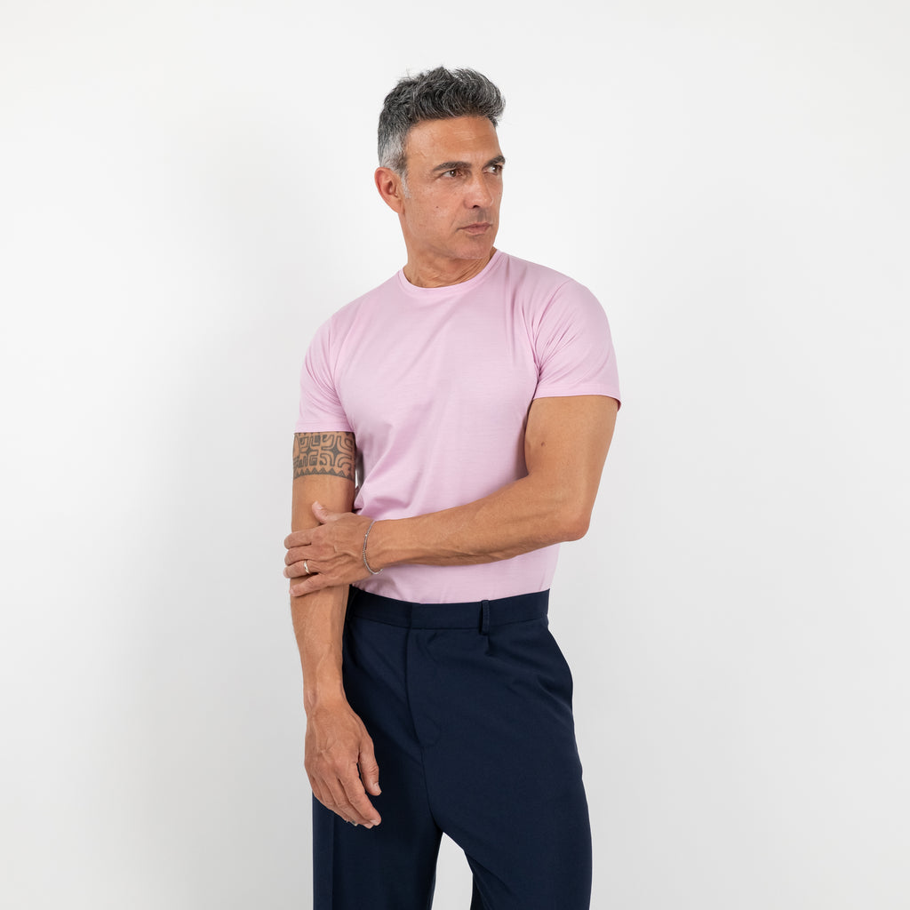 T-shirt effetto seta - Rosa