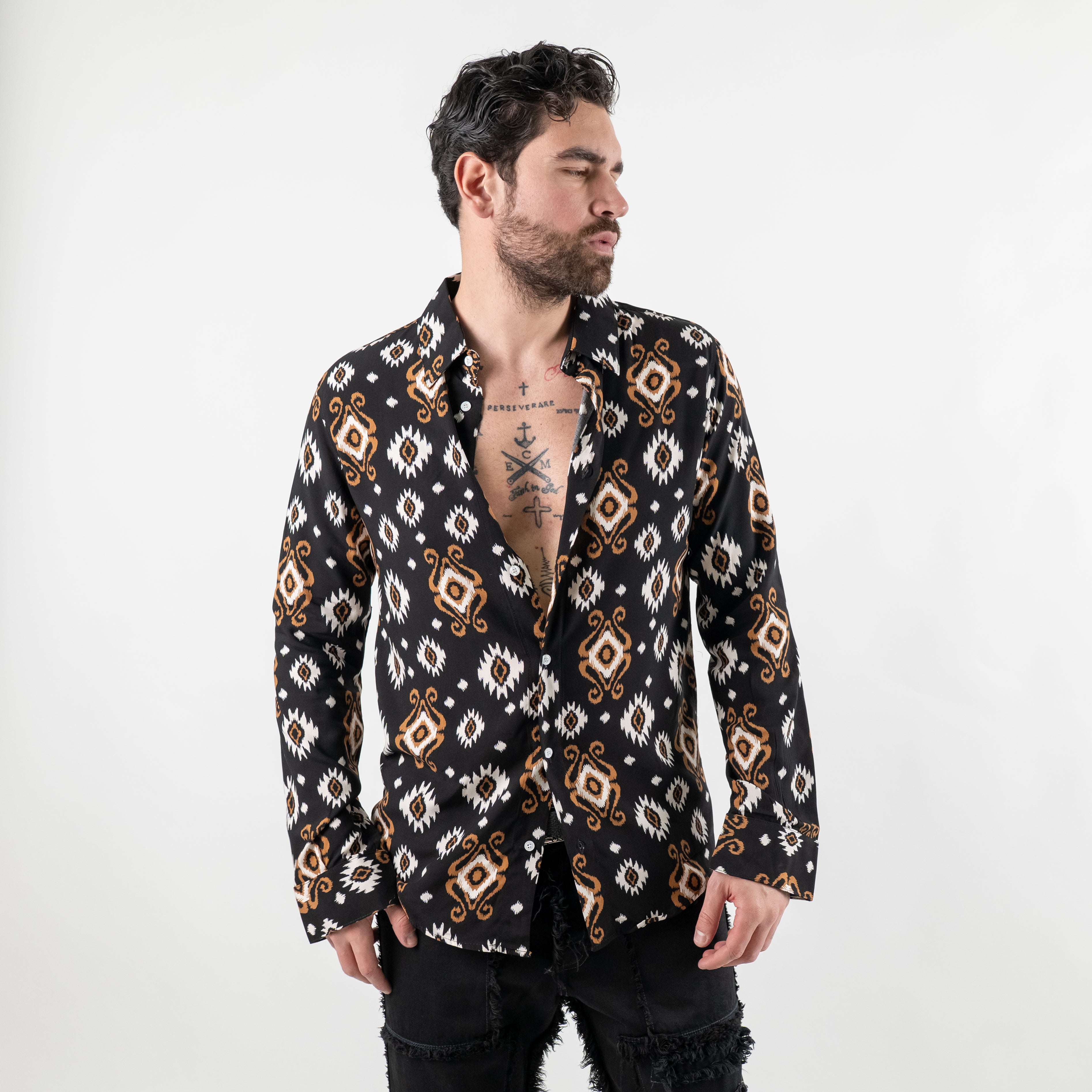 Camicia a fantasia manica lunga