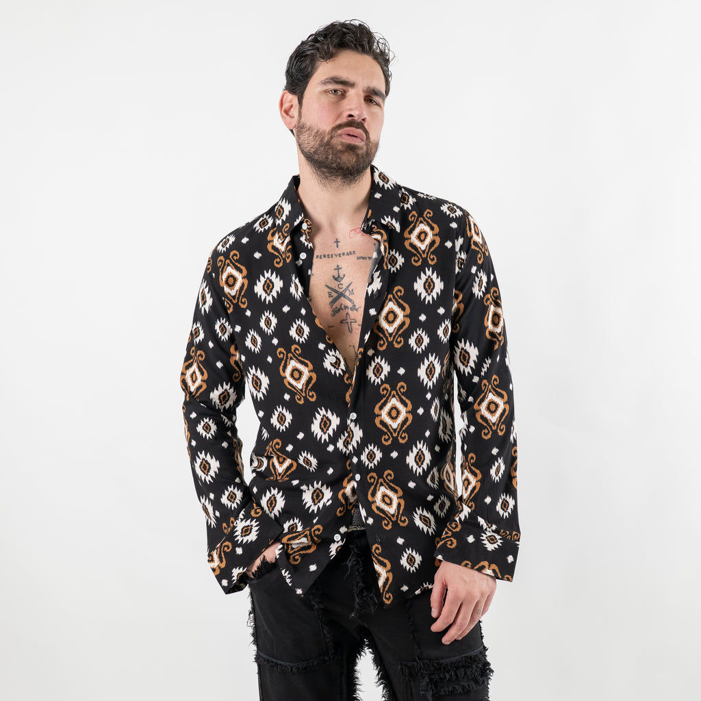 Camicia a fantasia manica lunga