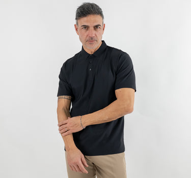 Polo effetto seta - Nero