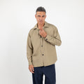 Camicia oversize in viscosa a righe - Tortora