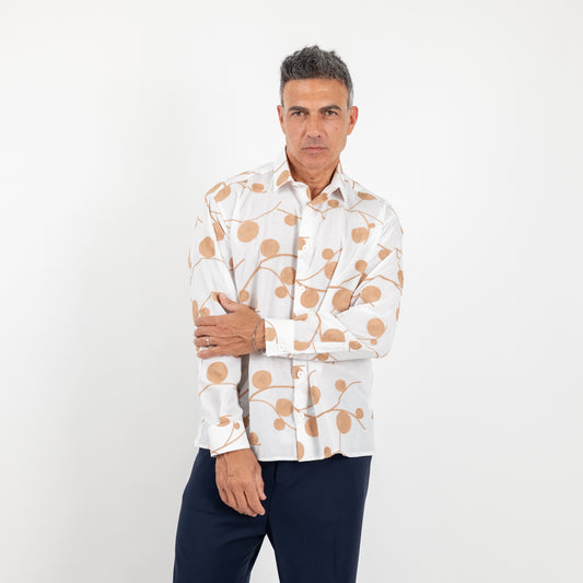 Camicia con ricami in rilievo - Bianco