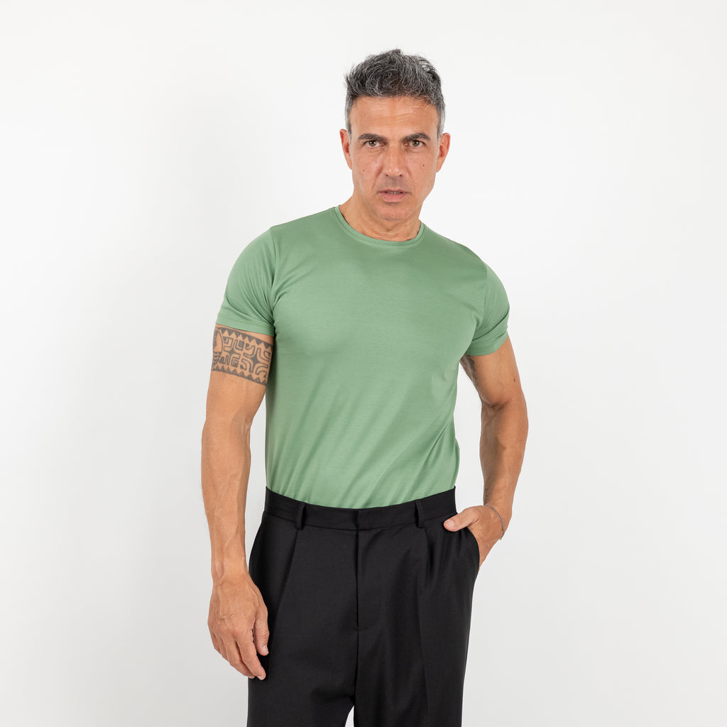 T-shirt effetto seta - Verde Chiaro