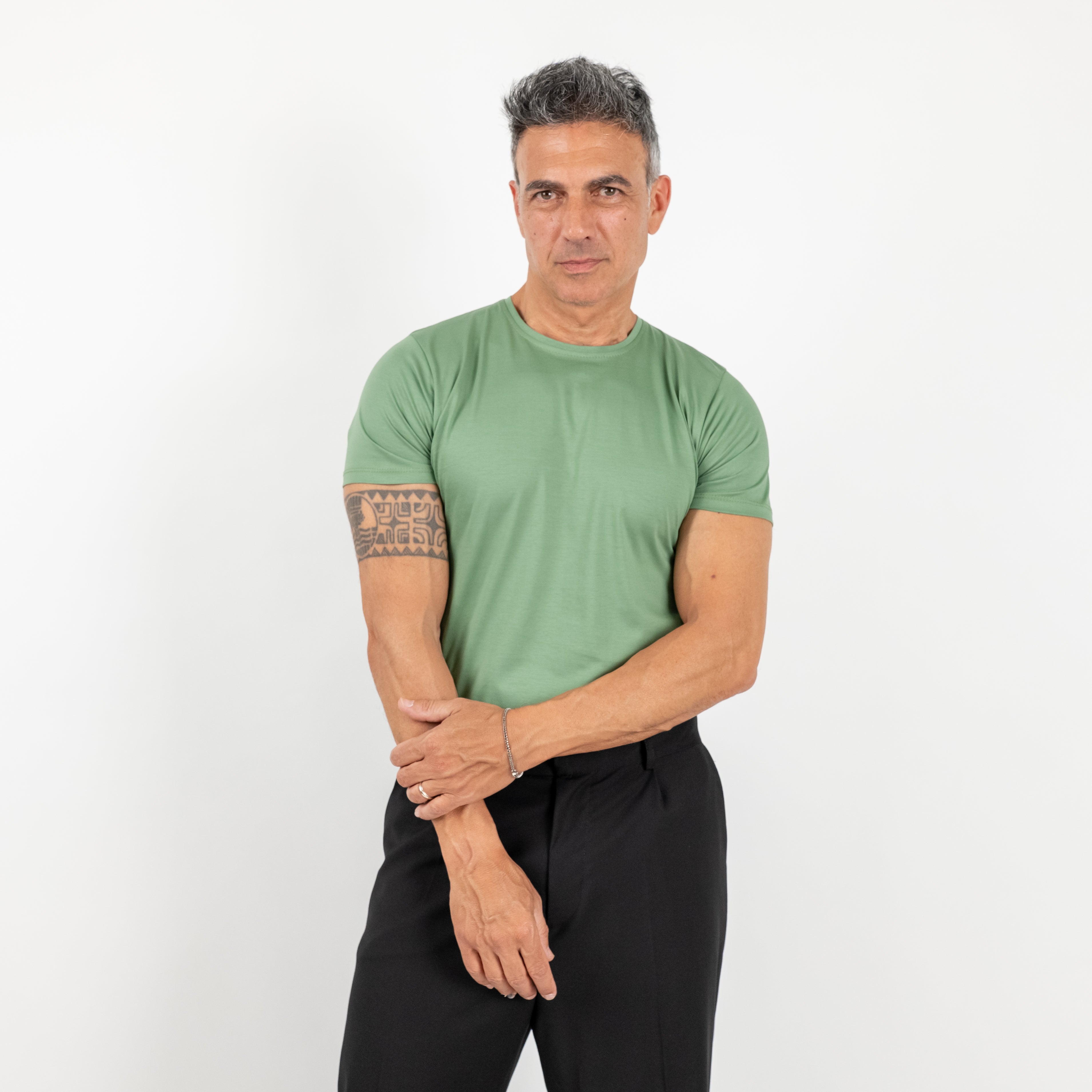 T-shirt effetto seta - Verde Chiaro