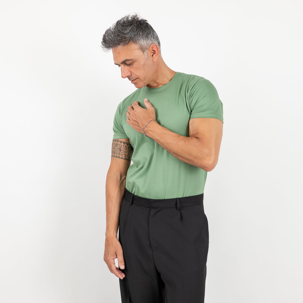 T-shirt effetto seta - Verde Chiaro
