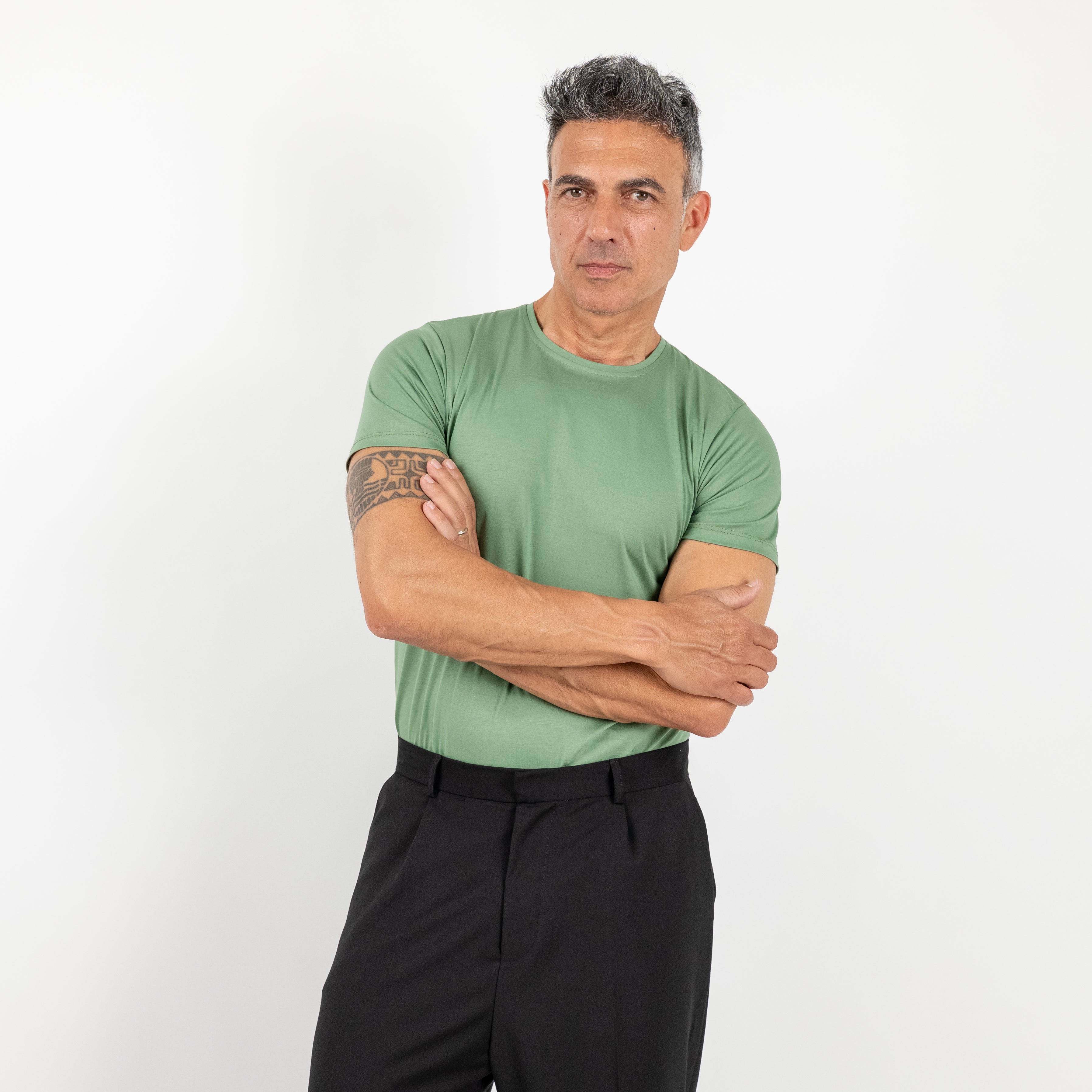 T-shirt effetto seta - Verde Chiaro