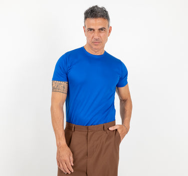 T-shirt effetto seta - Blu Elettrico
