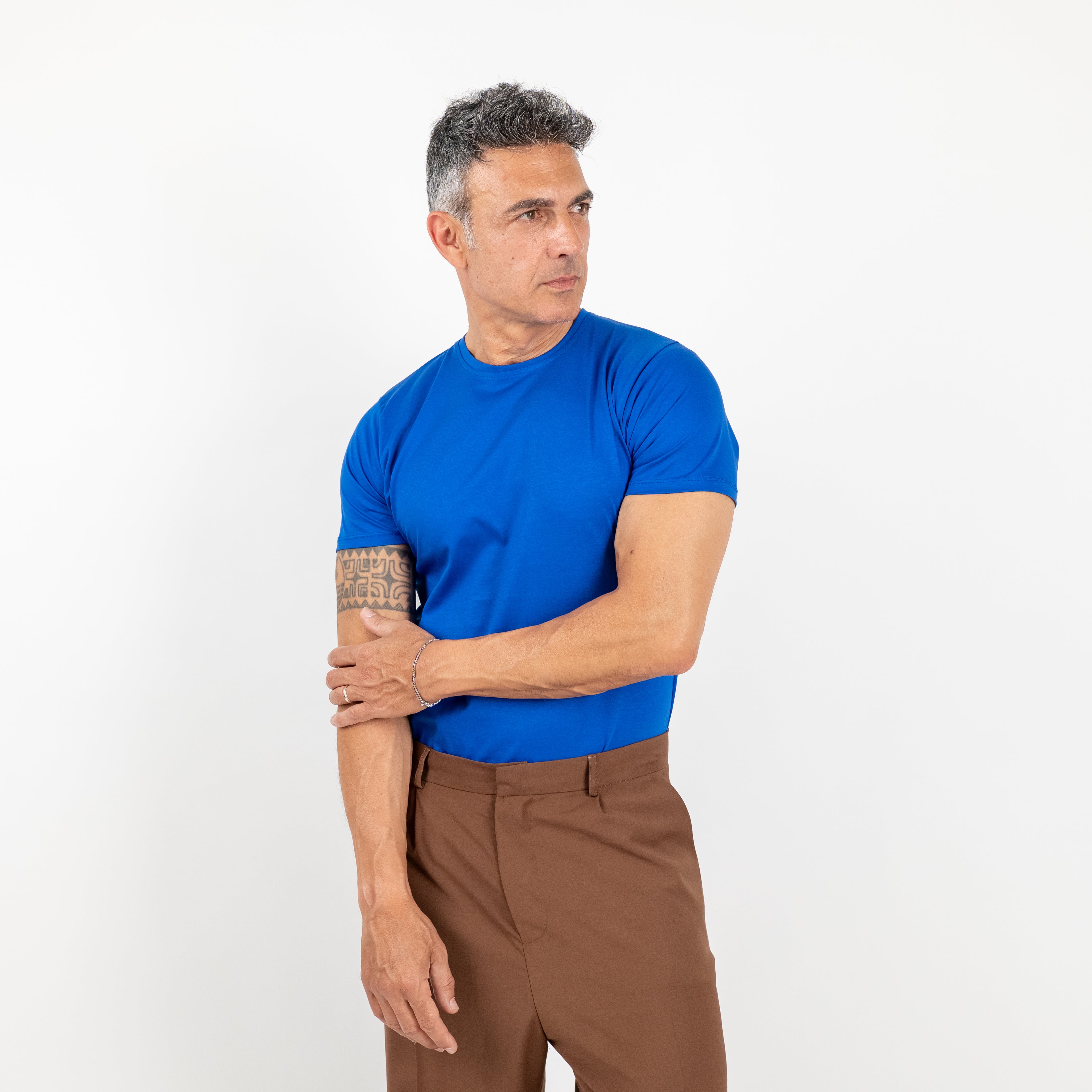 T-shirt effetto seta - Blu Elettrico