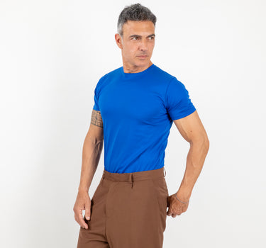 T-shirt effetto seta - Blu Elettrico
