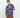 Camicia con taschino e ricami in rilievo  - Blu
