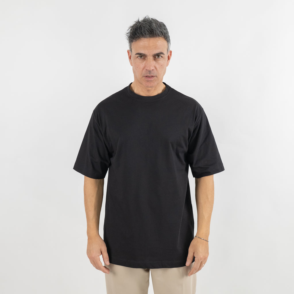 T-shirt over in cotone - Nero