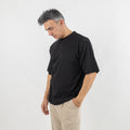 T-shirt over in cotone - Nero