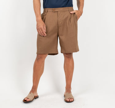 Bermuda in misto lino - Marrone