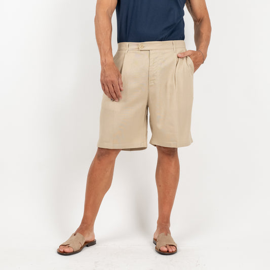 Bermuda in misto lino - Beige