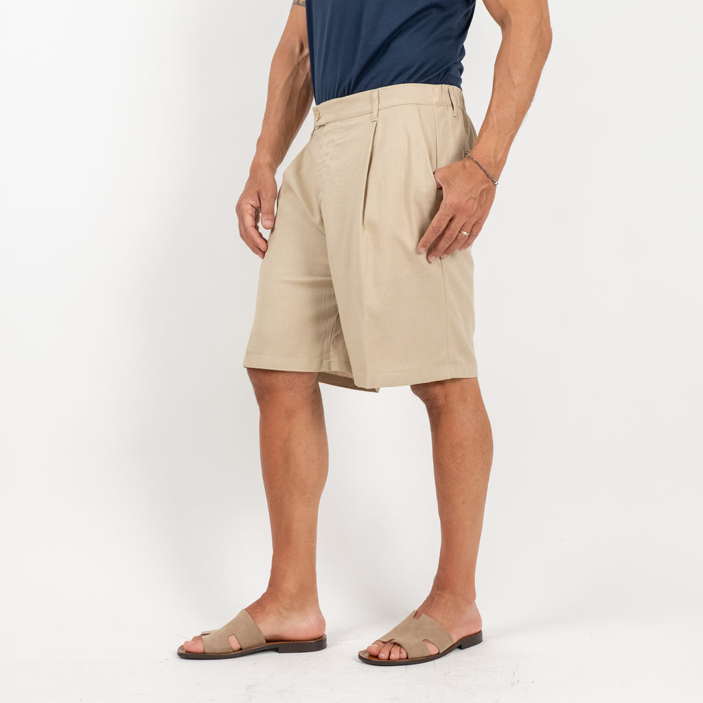 Bermuda in misto lino - Beige