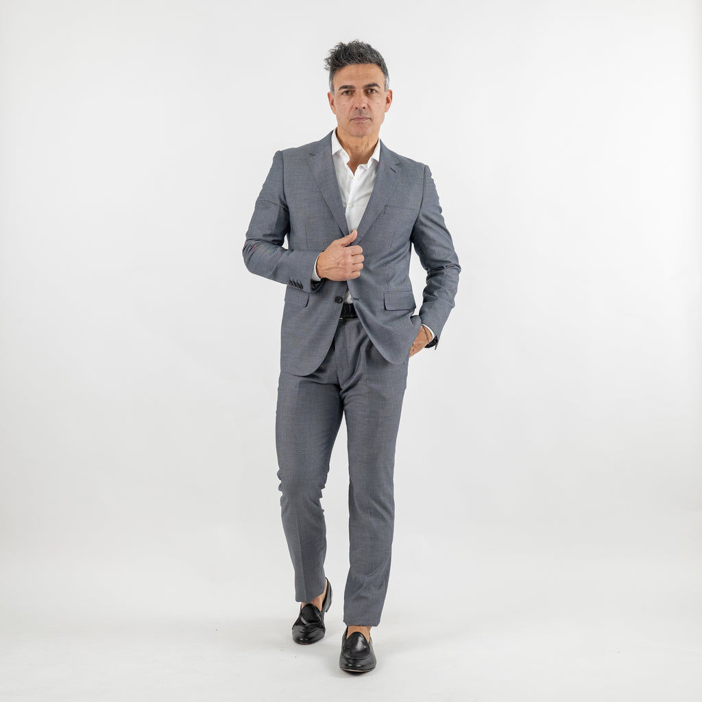 Abito monopetto effetto chicco di riso - Grigio