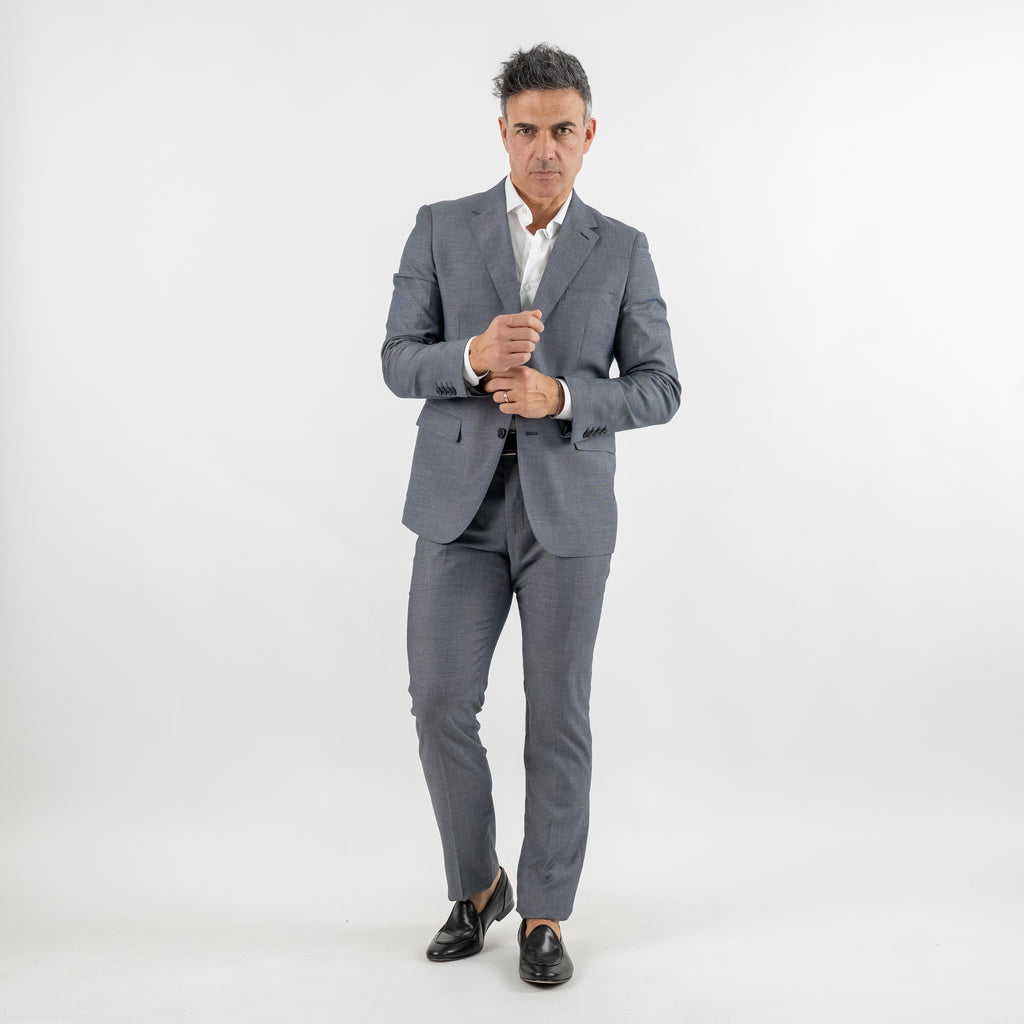 Abito monopetto effetto chicco di riso - Grigio