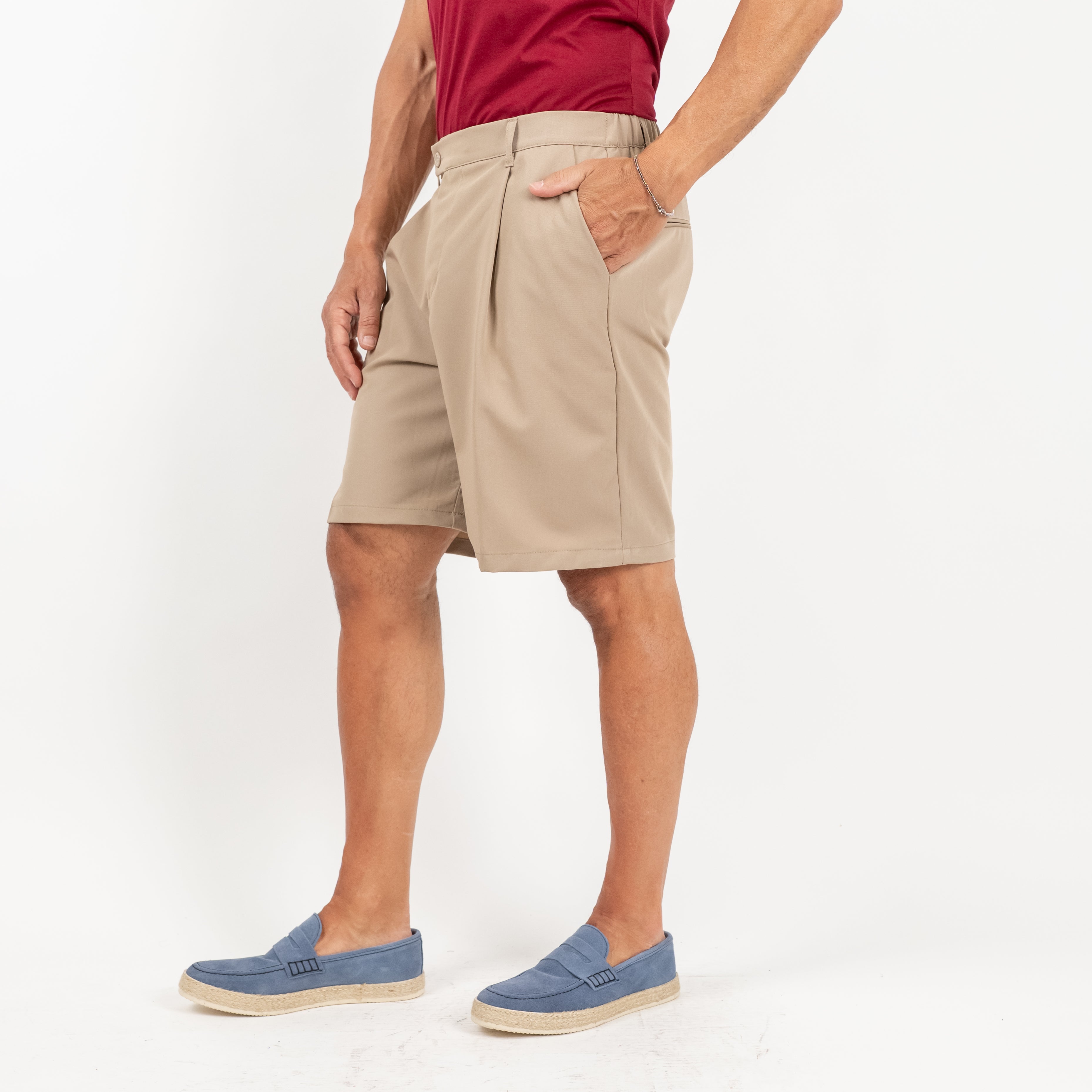 Bermuda con molla sul retro - Beige