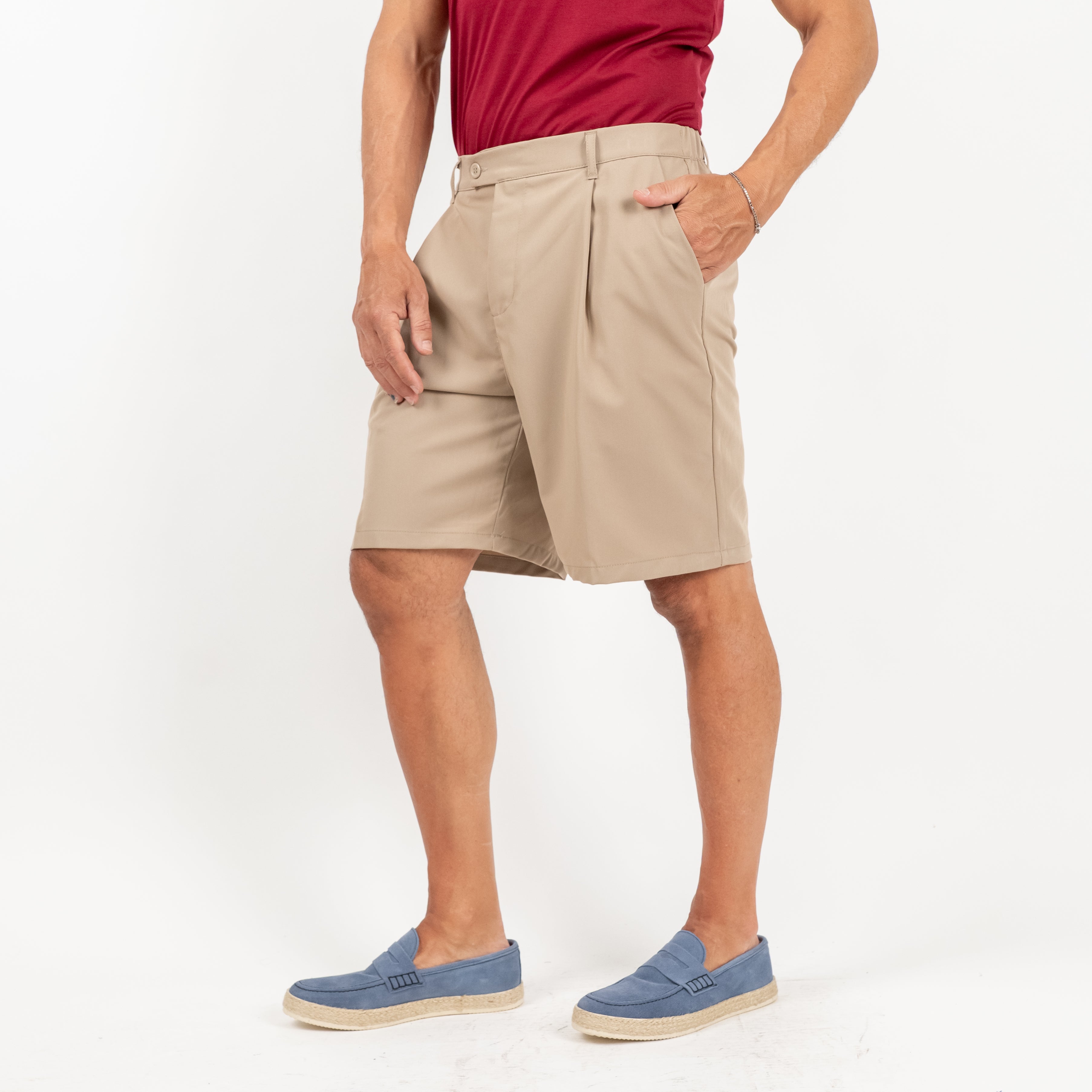 Bermuda con molla sul retro - Beige