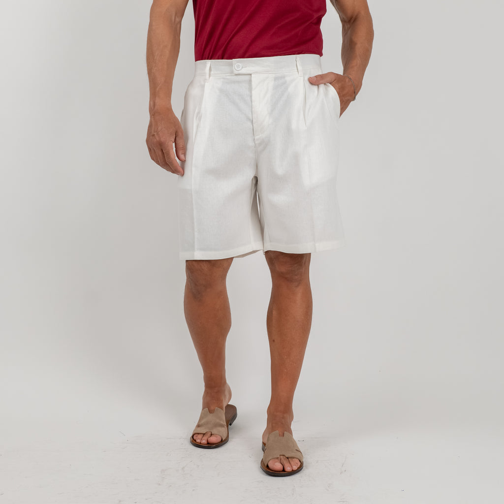 Bermuda in misto lino - Bianco